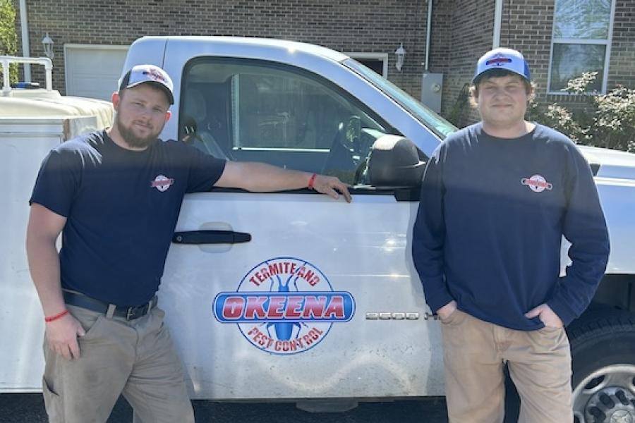 Employees and truck