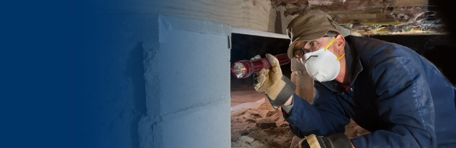 man checking out crawl space